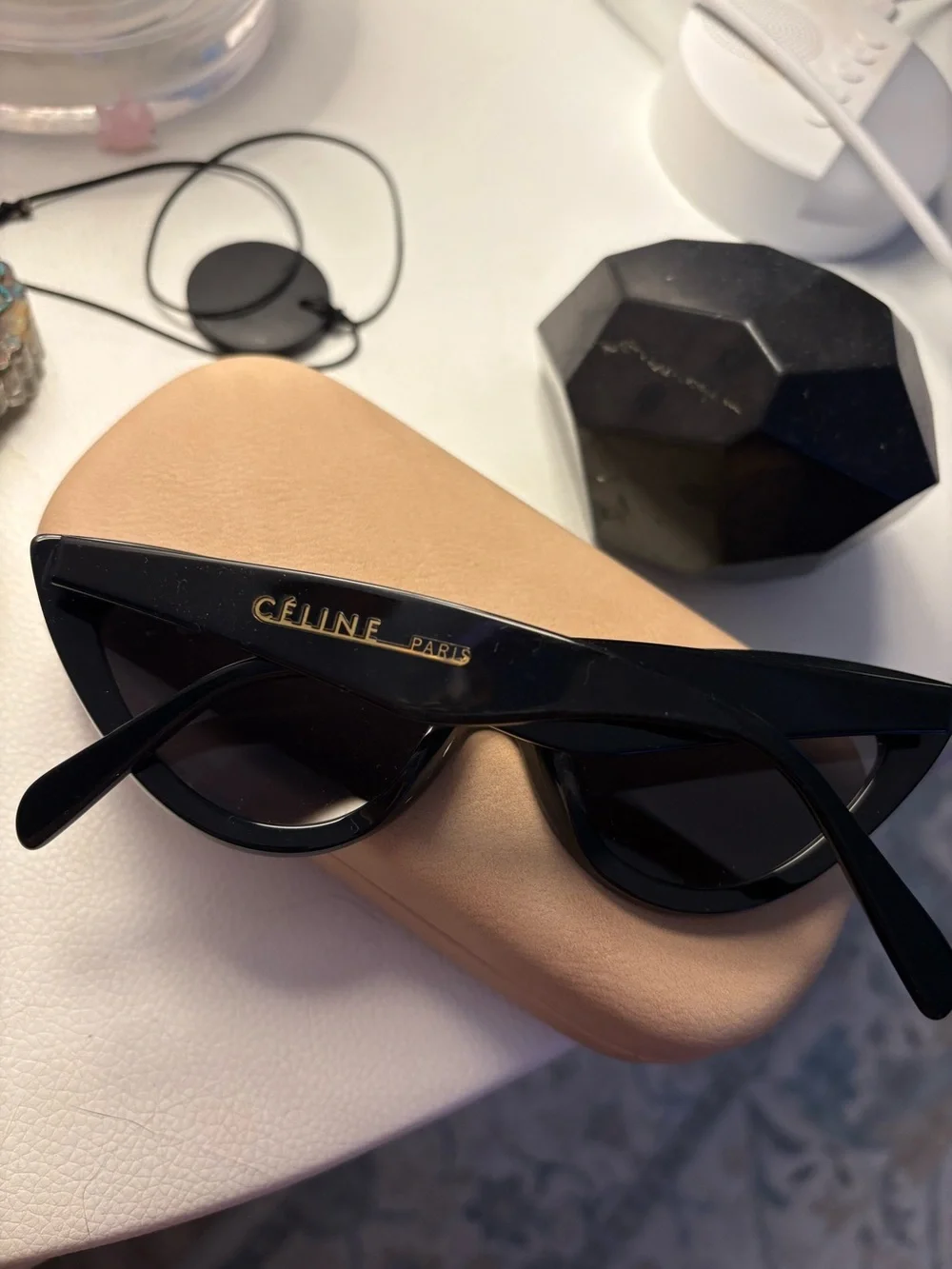 Celine Paris Black Cat-Eye Sunglasses brand new never used